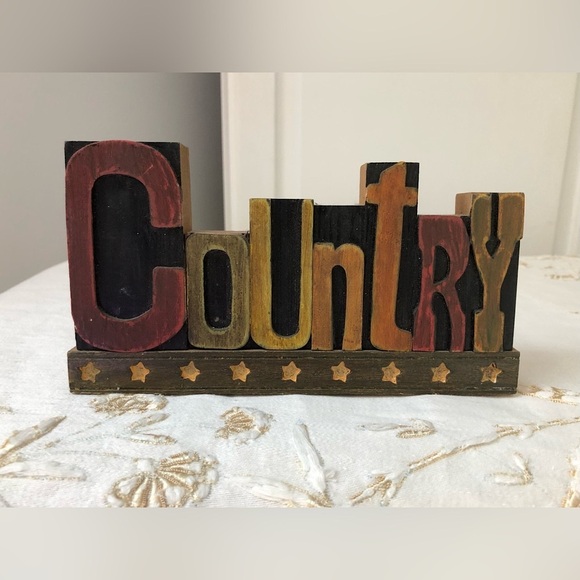 Country Decor Solid Wood Block Sign - Picture 2 of 4